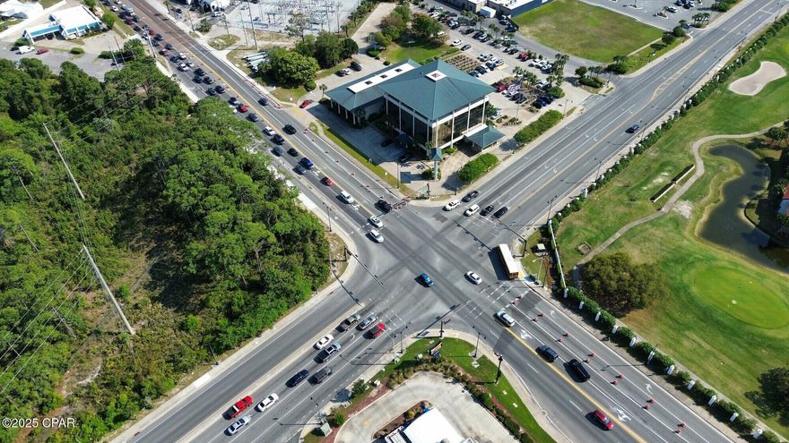 Strategically positioned with high visibility at the lighted intersection of Hutchison Boulevard (Middle Beach Road) and Richard Jackson Boulevard. Adjacent FDOT AADT counts of +/-22,000 & +/-44,500. The combined square footage totals +/-40,113 positioned on a 2.86 Acre parcel with a 3:100 parking ratio and multiple access points. The property is home to a strong tenant mix and benefits from its proximity to major resorts, golf courses, residential developments and entertainment destinations. Located .25 miles from the beach and 3.5 miles from Pier Park, the site enjoys year-round traffic driven by
tourism and a fast growing local population.