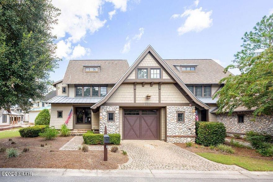 This condo affords all the comforts of a single family home, while capitalizing on the benefits of condo living. This home has been appointed with quality finishes, including white oak hardwood flooring throughout and tile in the bathrooms. The first floor is comprised of a custom kitchen, laundry room, a half bath, living and dining rooms, and the primary suite. The custom kitchen has a new electric cooktop and countertops, wine refrigerator, and stainless steel appliances. The large windows provide exceptional natural lighting into the dining room and the living room. Additionally, the tile fireplace and the beamed ceiling adds to the serenity of the living room, making it the perfect place to enjoy your time at home. The primary bedroom is generously sized and has its own en suite bathroom that consists of a stand-alone shower, garden tub, dual vanities, make-up counter, and a large walk-in closet. The second floor hosts two generously sized bedrooms, with a jack and jill bathroom, and a large flex space over the garage that can be used as either storage, a work out area, or even an office. The HOA dues at The Courts cover exterior maintenance, pest control, trash removal, yard maintenance, and exterior insurance. Wild Heron is an exclusive, low density, community in Panama City Beach. The community amenities include a lakeside heated swimming pool, hot tub, fitness center, boathouse with complimentary kayaks and paddle boards, community dock, walking trails, and a fire pit.