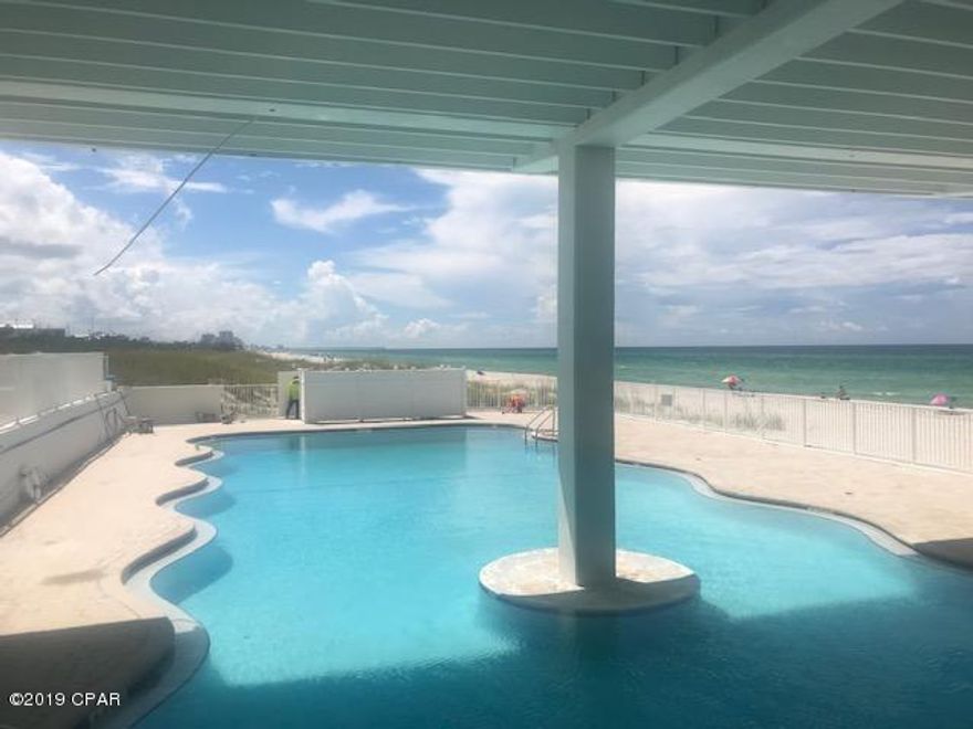 Nice condo on the West Side of the building.  Watch Sunsets from inside your air conditioned unit.  This is a great location in the building. first floor from ground giving you easy access to load and unload.  Also no elevator to wait to go to the beach.  The owner's of this unit has owned it  for the last 20 years and has remodeled and installed tile floors through out the unit.  Practically new A/C.  This unit has never been rented.  Lowest priced condo on the Beach.  If you are looking for a small place just to get away and go to the beach, this condo is for you!