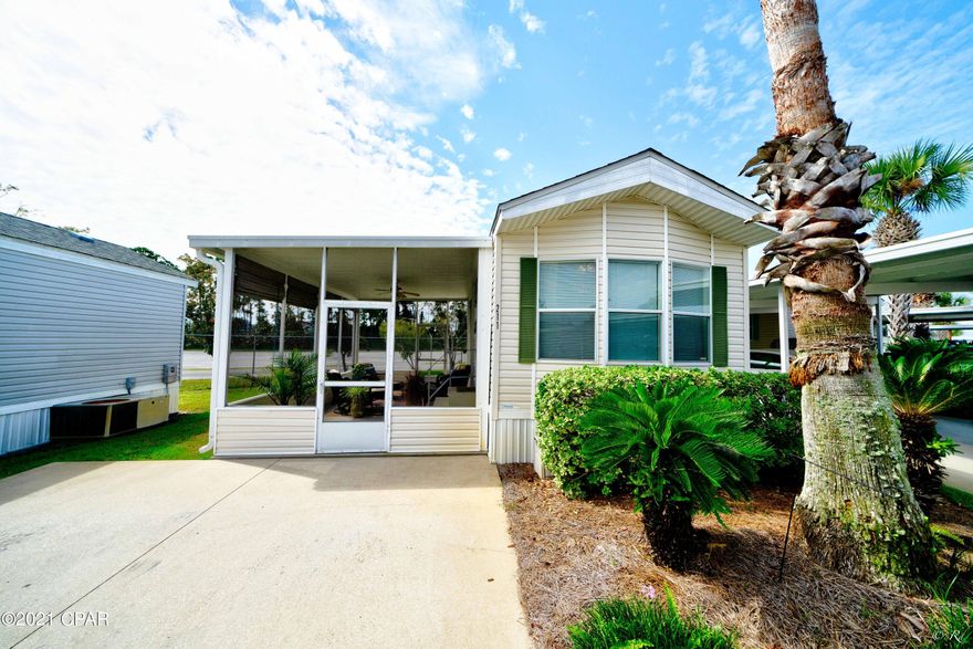 CURRENTLY UNDER CONTRACT, SELLER ACCEPTING BACKUP OFFERS-Are you looking for a move in ready home located in Emerald Pointe Resort, one of the highly sought-after communities in Panama City Beach? Look no further! This one bedroom, one bath beauty has been beautifully updated and is being sold fully furnished. Recent updates include: all new furnishings, LVP Flooring throughout the home, freshly painted interior, an area rug in the living room, new refrigerator, washing machine, and hot water heater. The roof was replaced 1/2019. The home features a bright open floorplan with a large screened in patio for your enjoyment. This home would be an excellent primary residence, vacation home or rental property. Emerald Pointe Resort is a gated community located in the heart of Panama City Beach c Emerald Pointe Resort is a gated community located in the heart of Panama City Beach close to restaurants, shopping, and the world's most beautiful beaches. It's a golf cart friendly community that offers a large clubhouse, exercise room, 2 pools (one heated seasonally), hot tub, private lake w/boardwalk and shuffleboard courts. HOA Includes: Water, Sewer, Garbage, Cable TV, and Lawn Service. All information is approximate and should be verified by buyer if important.