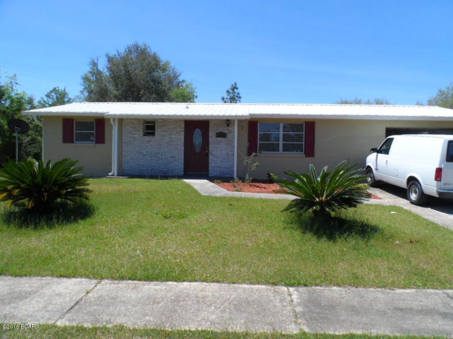 Worry Free Living at a BARGAIN PRICE  in a quiet Sunny Hills. This move-in ready home features loads of amenities at a hard to beat price!  The exterior is solid block , and includes a newer metal roof, Garage and 2 outside storage buildings. Inside, the home has an open floor plan with new flooring and paint.The 2 bedrooms are roomy and offer lots of natu light. The bathroom is newly upgraded with stylish tiles and upscale finishes. The Kitchen has white cabinetry,and adjoins the dining area with French Doors leading to the spacious yard. As a bonus the garage makes for the perfect ''man cave'' or craft space, and includes a half bath with shower. All this plus a great location on a nice street close to the community center, churches, library, Gap Pond and Golf Cours