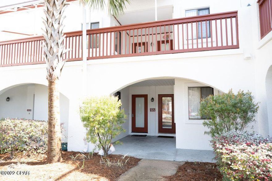 CURRENTLY UNDER CONTRACT, TAKING BACK UP OFFERS.......RIGHT ON THE LAGOON. This ground floor condo is ready for you to decorate & enjoy. The complex offers access to the Gulf of Mexico with boat dock.  Enjoy the inviting entry into this adorable condo which offers a BR & 1 & 1 1/2 Baths.  There is a Lagoon View from the LR/DR & Kitchen. The W/D does convey. This condo has never flooded from the Lagoon & is only 1 block to the Beach. The HVAC is about 5 years old, the Refrigerator & HWH are newer. The covered deck is great for entertaining. Condo is in Great Condition/Never rented.

The Utility Room has new drywall & new paint.  The LR,DR,BR/Bath are freshly painted, new window panes in 1 BR window.

This lovely Complex offers a pool, sun deck,  steam/sauna room, Tennis, Grill & Fire Pit. Tennis Courts.  This was a second home, never rented, and is being offered unfurnished.
However, the Washer/Dryer do convey.  Enjoy the beautiful Koi in the Koi Pond as Bonus entertainment.
The beautiful pool and clubhouse are right on the Lagoon and offers a a beautiful night under the stars. (age,sf.approx.)