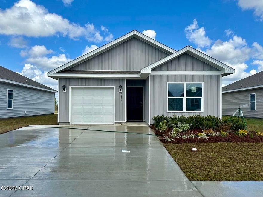 Welcome to the Bowen, a new floor plan located at Liberty in Panama City, Florida. The Bowen is a spacious single-story home floor plan just over 1,500 square feet with 4-bedrooms with 2-bathrooms, and a 1-car garage. Met with an inviting foyer, and a hall leading to the second and third bedrooms; with a full bathroom tucked in between. Also, upon entering the home you will have immediate access to the single-car garage, storage, and your laundry room. Just beyond the garage is your fourth bedroom that could also serve as an office. Each bedroom offers plenty of space and sizeable closets for organization.

As you continue to the end of the hall, you will find the remarkable open layout of the dining and living area meeting a beautiful kitchen. The kitchen includes granite countertops, stainless steel appliances, beautiful white cabinetry, and a peninsula perfect for serving guests and for additional seating. With natural light and nearby back door and patio access, the living and dining area are integrated perfectly to complete this space for you and your guests to enjoy. This plan offers easy maintenance in the main living area and all bathrooms with our engineered vinyl plank flooring.

The primary bedroom is tucked away off the living area. The elegant sunlight beaming in, this suite offers a serene retreat with close access to the patio from the living area. The primary bathroom features granite countertops and a large walk-in closet. In addition to all the features and amenities our Bowen Plan offers, each is built with our Smart Home technology package, designed to bring the ease and convenience of life right to your fingertips.

On the outside of this popular plan, you will see durable vinyl siding, a rear patio to enjoy the spacious back yard. Sidewalks line the neighborhood streets for you to enjoy the beautiful Florida weather. Our Liberty community features underground utilities making it less susceptible to damage from severe weather leading to fewer outages and more reliable service. Residents of Liberty can enjoy exclusive access to two amenity centers, complete with two pools, a children's splash pad, two playgrounds for endless fun, a well-equipped fitness center, two pickleball courts and a basketball court to name a few things. To learn more about this home for yourself, call us to get connected today!