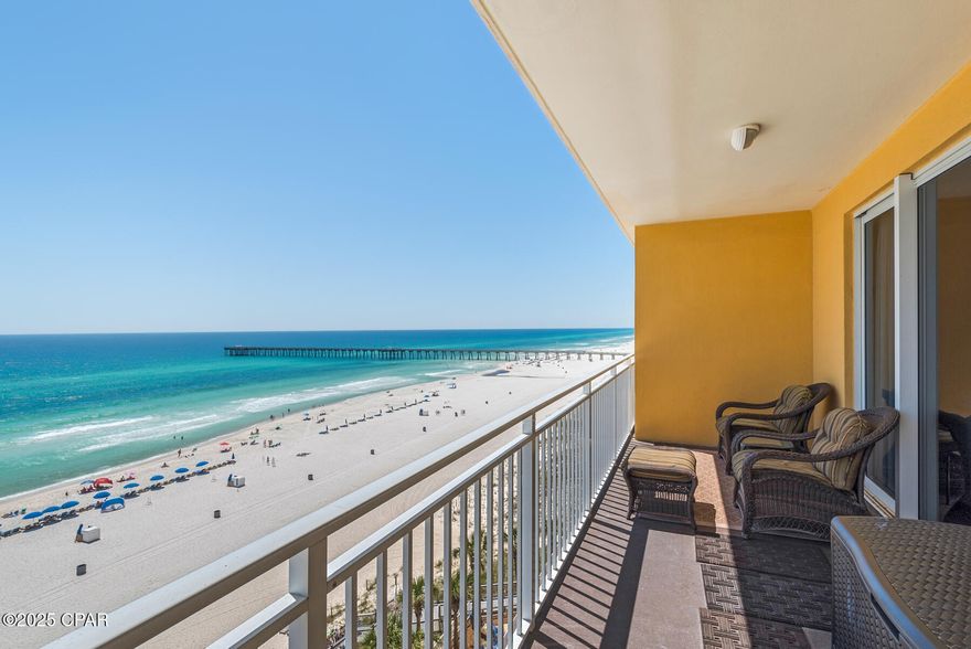 CURRENTLY UNDER CONTRACT, SELLER WILL CONSIDER BACKUP OFFERS Gorgeous Gulf views will always be a hit - why don't enjoy the view? Sterling Reef 403B is a 2 bedroom, 2 bathroom 1076 Square Foot unit. Located directly next to the county pier and countless entertainment options. Location is key, and Sterling Reef puts you right where you want to be—steps from the iconic fishing pier and just minutes from Pier Park's shopping, dining, and entertainment. With a strong rental history and proven income, this turnkey property is ready to be your next great investment or personal coastal escape!