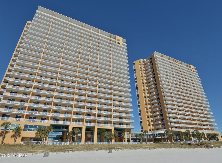 Beach living at its finest in the perennial favorite beach property, Splash - which offers some of the BEST rental income potential anywhere on the beach! Splash's Incredible Location and Outstanding On-Site Amenities Creates a Resort that is Unique to Panama City Beach. Beautifully Furnished, Gulf Front Condo - this 2 Bed, 2 Bath (Wave) floor plan offers everyone Plenty of Room. The Beachy-chic themed unit Features 9' ceilings, a Spacious Master Suite, Guest Bedroom, a Large Balcony, and Interior Upgrades such as slab Granite Counters in the Kitchen and Bathrooms & hard surface flooring throughout. Meticulously maintained and fantastic rental history. Splash! Offers all the Amenities of a True Resort Destination...over 400 feet of Pristine Gulf Frontage, Two Distinct Waterpark Environments - Complete with Lazy River, Water Jungle Gym and Toddler Pay Area, full state-of-the-art Fitness Center, a Pool and Jacuzzi just for the Adults, Island Style Beach Bar and Grill, Covered Parking, Interactive water Toys, ''Dive-in'' Movies, and Video Arcade with two mini Bowling Alley lanes. All this PLUS Covered Garage Parking, a Beach Apparel/Surf Shop and On-Site Rental Management & Check-In desk. It's all here at SPLASH! Located in the Heart of the Best Restaurants, Shops and Entertainment of course, Pier Park!