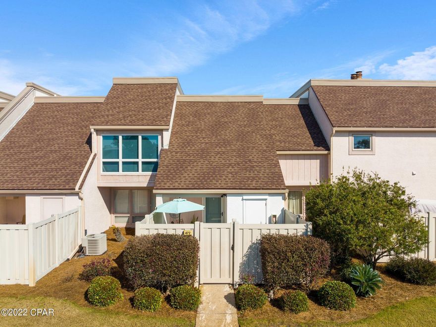 Beautifully remodeled Golf Villa sits on the 4th hole of the classic Legends Golf Course in the wonderful Bay Point gated community. The huge expanse of the back deck and manicured gardens and shade tree cover will have you delighted to sit and enjoy the natural habitat that abounds.  As you step inside you'll notice the property is extremely well maintained. The updated kitchen has granite counters, new pantry cabinets and new appliances.  The downstairs has a den set up as a bedroom. In addition there's an updated and remodeled full sized bathroom.  Upstairs, the bedrooms were expanded by incorporating the upper balconies into the heated and cooled space of the condo.  So many improvements made, too many to list, make this home MOVE IN READY. Ask your Realtor for a showing appointment. Brand new windows, fresh paint, new flooring, interior storage closets added and improved to maximize utilization, redesign of the master bath, updated fixtures and lighting.  These are but a few of the many improvements.   The Golf Villas also have a front privacy patio, in addition to the back deck that looks over the golf course.  The Bay Point community offers numerous amenities to its residents such as the marina (in process of being rebuilt due to Hurricane Michael) wonderful trails, roving security, 3 manned 24 hour security gates,   and the championship 18-hole Legends Golf course designed by Jack Nicklaus. This is a property you don't want to miss seeing soon!