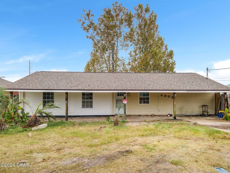 Investors, take note! Welcome to 4908 Colorado Street a fantastic investment opportunity in the vibrant heart of Panama City. This 4-bedroom, 2-bathroom property is loaded with potential and ideal for rental income, a remodel, or as part of a long-term investment portfolio. With a large fenced-in backyard, there's ample space for future projects, expansions, or adding outdoor features to maximize appeal and value. The backyard offers a blank slate for entertaining areas, gardening, or even a pool, making this property attractive to future tenants or buyers.

Set on a generously sized lot, this home provides plenty of outdoor space—perfect for investors looking to enhance curb appeal or create additional living areas.