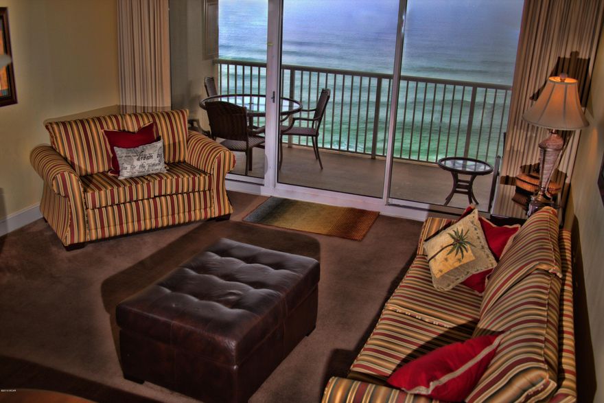 INCREDIBLE VIEWS FROM THIS 12TH FLOOR CONDO. WELL MAINTAINED AND TASTEFULLY DECORATED. 2 bedroom 2 bath condo includes NEW sleeper sofa and loveseat (durable and comfortable Sunbrella fabric and quality sleeper. NEW stainless steal microwave and dishwasher. Flat screen TV's in living area and bedroom. Wireless WiFi in unit provides up to 4mb of download speed. Amenities include 3 outdoor pools and 2 heated indoor pools, tennis courts, 125 seat movie theater, H2O Bar & Grill, Majestic Market, owner's private lounge, sauna and steam room, state of the art fitness center. Elevator in Tower II are efficient and has little to no wait from the beach to your condo during peak season.  Majestic Reserves and financials are well maintained.  Majestic is an ultimate vacation destination centrally ated. Good rental history. Vacation and Rental ready.