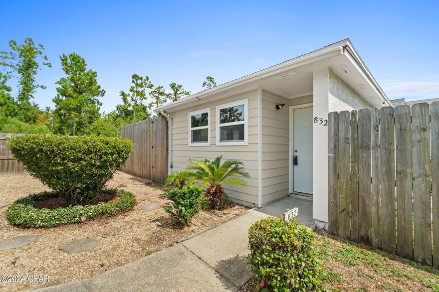 Stepping into this charming unit, you'll immediately understand why it's a must-see. Opening the French door, you step out onto your private patio a perfect spot for morning coffee or evening relaxation. Inside, the open floor plan invites you in, creating a warm and welcoming atmosphere. The living spaces flow seamlessly, offering both comfort and functionality.

The unit features new shaker-style white cabinetry, granite countertops, and luxury vinyl plank (LVP) flooring throughout. Additionally, it includes a new AC and water heater, ensuring comfort and efficiency.

Located near historic downtown Panama City, and the marinas this property offers numerous options for dining and entertainment and recreation. It's also convenient to the Bay and its beach areas, as well as nearby parks with trails all pet friendly with lots of options picnic areas. The master bedroom is a true surprise, boasting more room than you might expect, making it a cozy retreat at the end of the day. Whether you're just starting out or looking for the perfect retirement retreat, this home is designed to meet your needs.

Every corner of this home tells a story of careful maintenance and thoughtful design. It's more than just a place to live; it's a place to call home.