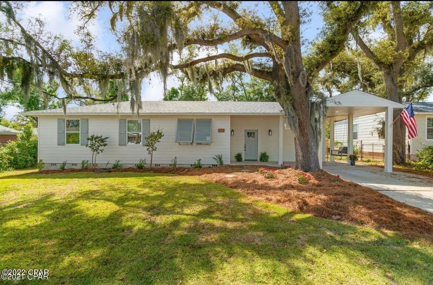 CURRENTLY UNDER CONTRACT, SELLER WILL CONSIDER BACKUP OFFERS This home is a true hidden gem of the highly desirable cove neighborhood. Completely updated outside and inside. Including a large addition of a family room with high vaulted ceilings and an office nook. Spacious Laundry room with a closet, cabinets and stylish barn door. In the kitchen you will find luxurious granite counter tops with a large waterfall island, stainless steel SAMSUNG appliances with a large double door refrigerator, travertine kitchen floors and large deep stainless sink overlooking your large back yard and huge open back deck. You will find re-finished hardwood floors throughout most of this home complemented with some carpet and luxury vinyl plank in the addition. In the bathrooms you will find real marble flo master shower is elegant with gold hard ware and a durable glass front.  In the master you will find a large double vanity with lots of natural lighting and linen storage. This home also features updated LED light fixtures throughout, new hardy plank exterior siding, new vinyl windows, custom Caribbean shutters, brand new roof, porch, A/C and tankless water heater. Not to mention that the plumbing has been replaced. Call for a showing