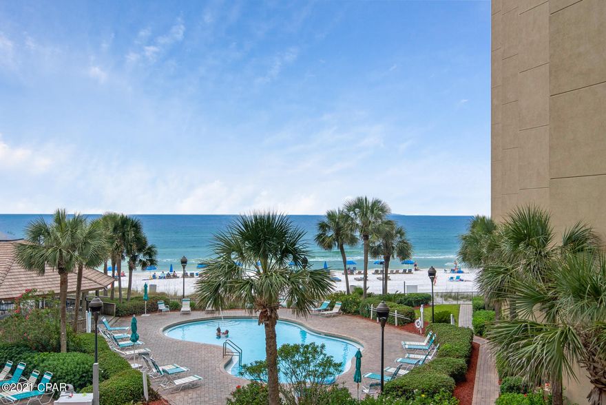 Beautiful 2BR/2BA condo on the white sands of Panama City Beach. Well maintained, used only as a second home could be the perfect getaway or vacation rental. Located on a lower floor with views of the pool and Gulf of Mexico.