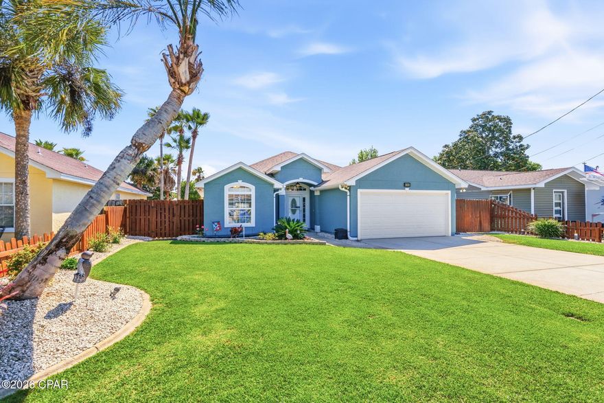 Located less than 1 mile and walking distance to the beach, this beautiful Bahama Beach home offers the perfect blend of luxury, comfort, and outdoor living. Recently refreshed with new paint and featuring high-end finishes throughout, this home is designed to impress. Inside, you'll find a spacious living area with soaring 10-foot ceilings and elegant crown molding. The kitchen is beautifully appointed with granite countertops and premium GE appliances, making it ideal for both everyday living and entertaining. The primary suite is a true retreat, featuring tray ceilings, a large walk-in closet, and a spa-like bathroom complete with a garden tub and a walk-in shower with a luxurious rain head. Step outside and experience what truly sets this home apart. The backyard is an entertainer's dream, showcasing a gorgeous, lighted pool with a tranquil water feature as the spa spills into the pool. The spa is heated by natural gas, as is the built-in Fire Magic grill that is perfect for hosting gatherings year-round. The outdoor space also includes a bar with granite countertops and seating, a brand-new outdoor refrigerator, and even a heated outdoor shower. The perfectly landscaped yard is enhanced by a 24-volt lighting system that beautifully illuminates the trees and planters at night, along with an automatic sprinkler and drip irrigation system to keep everything lush. Additional highlights include natural gas service, a new AC system and water heater, and thoughtful landlord-provided perks such as water service, lawn fertilizer, pest control, and even an electric lawnmower. This exceptional home offers a rare opportunity to enjoy upscale coastal living just moments from the beach.