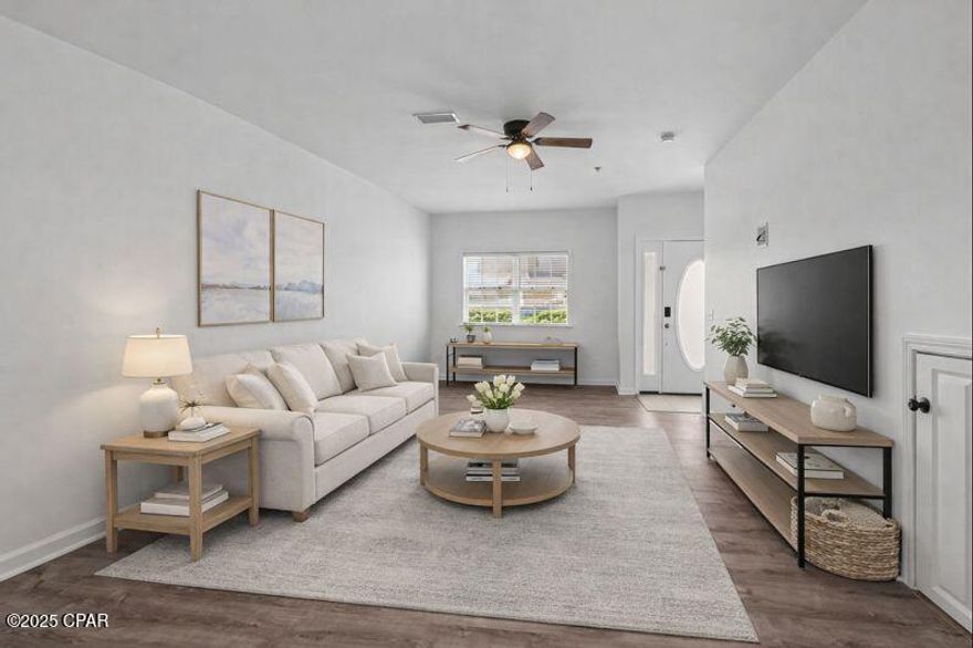 Experience the best of Panama City Beach coastal living in this meticulously maintained 2-bedroom, 2.5-bathroom townhome. Perfectly positioned for military relocation, this property is located just 10 minutes from Naval Support Activity (NSA) Panama City, making it a top choice for service members and DOD contractors looking for a short commute. Key Features & Modern Comforts
Dual Primary Suites: Two spacious upstairs bedrooms, each featuring a private en-suite bathroom and expansive closet space. Open Concept Living: An inviting main-floor layout with an additional half-bath, perfect for entertaining or relaxing after a day at the beach. Resort-Style Amenities: Steps away from a sparkling community pool, fully-equipped fitness room, clubhouse, and scenic landscaped ponds. Peace of Mind: Situated in a secure, gated community in Panama City Beach, offering a quiet retreat from the tourist hubs while remaining centrally located. Strategic Location & Lifestyle: 
Whether you're searching for affordable homes in 32407 or a high-value second home near the Gulf, this location is unbeatable: Military Families: Only 6 miles to the Navy Base gate. Outdoor Enthusiasts: 15 minutes to the pristine shores of St. Andrews State Park. Shopping & Dining: Under 20 minutes to Pier Park and the Frank Brown Park sports complex. Investor & Buyer Highlights
This property is an investor special with immediate cash flow. Current Rental Status: Occupied by reliable tenants on a 6-month lease—perfect for a 1031 exchange or a buyer planning a future move. Visual Potential: Please note that some photos include virtually staged furniture to demonstrate the home's full potential. No furniture is included in the sale. Showing Instructions: 24-hour notice required for all private tours.  Here, you'll find value in a gated townhome community where HOA amenities offset individual maintenance costs. This unit offers the ideal blend of value and location.