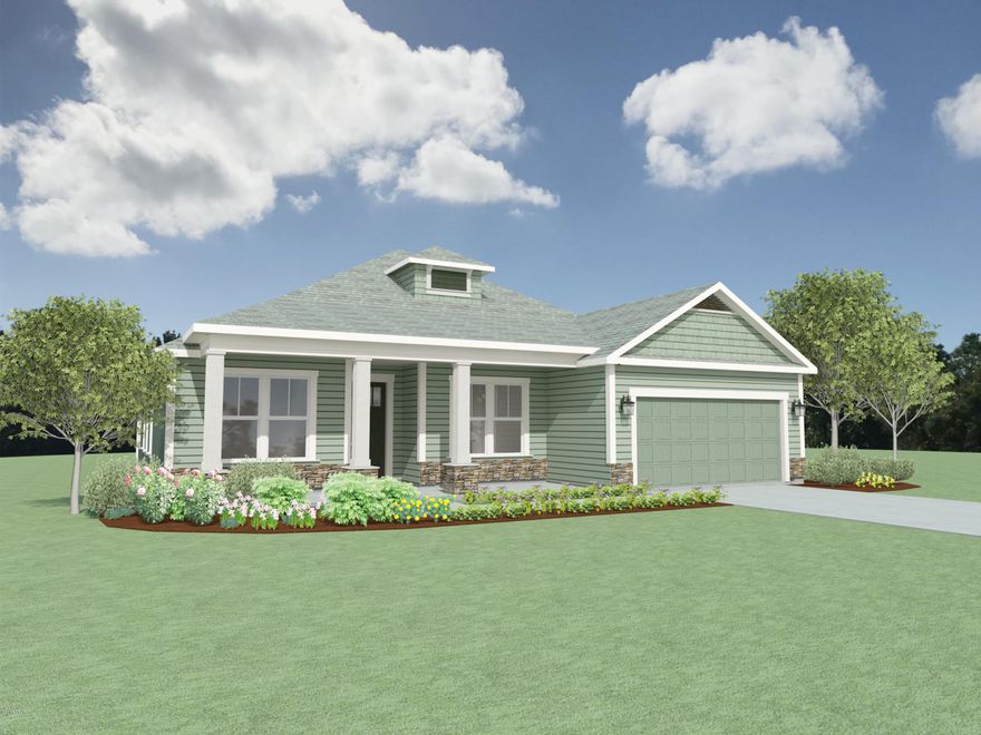 This home features the Tripletail II floor plan with available Carolina, craftsman, Coastal elevations. This Home features 4 bedroom 3.5 baths, a study, as well as a 2 car garage. WITH A EXTENDD PATIO ADDED