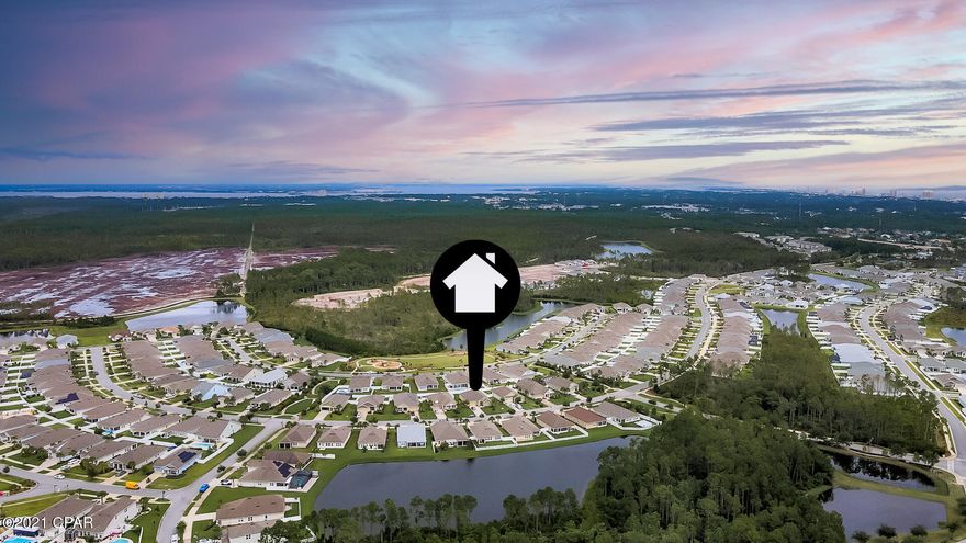 Beautiful home in Breakfast Point, the most desirable community in Panama City Beach, FL! The Amberjack floor plan is 1,895 sqft with 3 bedrooms, 2 baths and a 2 car garage. The split and open floor plan concept compliments this spacious home. The Kitchen has stainless appliances with a gas stove and granite countertops. The living room area overlooks a covered patio. Plantation shutters on all windows, wood floors in the living and master bedroom and carpet in the guest bedrooms. Tray ceiling in the master bedroom, separate shower and garden tub in the master bath with a large walk in closet. Property is tenant occupied until August 31st. Interior photos courtesy of management company prior to occupancy. All measurements are app