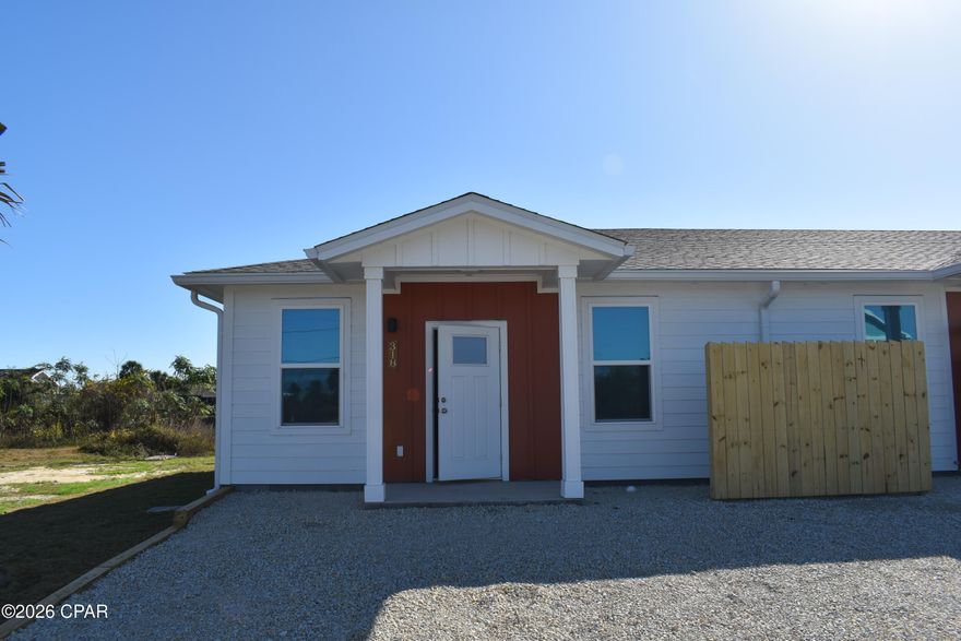 NEW CONSTRUCTION available to rent in Mexico Beach! This unit is a half mile from the Gulf of Mexico so you can walk down to watch the sunset! This is a 2 bedroom with 1 bath home that was built handicap adaptable with oversized doors in every room. The kitchen has all brand new stainless steel appliances with granite counters. The bathroom is only a shower stall and laundry area is in the oversized bathroom. Pets considered and ask about discounted security deposit for Active Duty Military.
