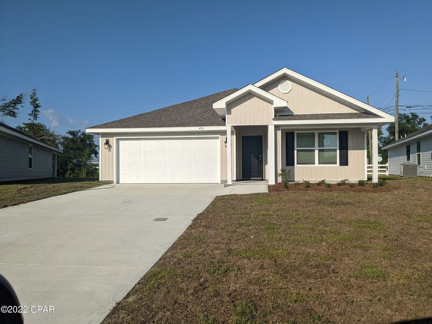 Welcome to Brighton Oaks! Only minutes from the doorsteps of Brighton Oaks, you'll find Zollie Young Park, Zollie Young Dog Park, and the Lynn Haven Sports Complex. The Cali plan is a beautiful 4 bed, 2, bath, 2 car garage home. As you enter this Cali, you will find quality paint with orange peel textured walls and traditional 8' ceilings. Vinyl flooring is throughout all common areas of the home, with carpet in all bedrooms. The kitchen has a center island, a pantry, beautiful stained cabinetry and durable laminate countertops. Bedroom 1 features a private bath with a large walk-in closet, dual sink vanity, and a separate shower/tub combo. Bedrooms 2 and 3 are split off to the right once you enter the home, with bedroom 4 being a little further down on the left. A standard Smart Home package includes a KwikSet keyless entry, Skybell doorbell, automated front porch lighting, an Echo Dot device, and Quolsys touch panel which can be integrated to control your lighting, thermostat, front door and so much more.

Pictures, photographs, floor plans, elevations, features, colors and sizes are approximate for illustration purposes only and will vary from the homes as built. Home and community information including pricing, included features, terms, availability and amenities are subject to change and prior sale at any time without notice or obligation. For Move-In/Completion Estimates: Ready dates are estimates only. Timing of completion of construction and buyer move-in are subject to contingencies contained in home purchase agreement and governing jurisdictions issuance of a certificate of occupancy, and may change due to forces majeures and other delays or disruptions outside the reasonable control of the Builder.

A builder 10 year structural warranty is also included.