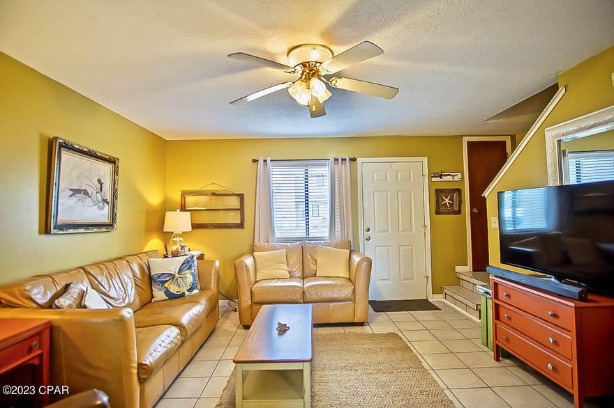 CURRENTLY UNDER CONTRACT, SELLER WILL CONSIDER BACKUP OFFERS..GREAT LOCATION-Mini Golf and pools located in your backyard.  2 Bedrooms 2 and 1/2 Baths.  Tankless Water Heater. Extended patio. Tile floors on 1st floor.  Pet Friendly Resort. 2 Assigned parking spaces in front of your Beach Home makes loading and unloading convenient. Walking distance to the Beach~~ Pool, Restrooms & Snack Bar located on Beachside.  This Gated Resort has 11 pools (5 Heated), Shuffleboard, Tennis Courts (2 Lighted), Mini Golf, Conference Center, Fitness Center, & Snack Bar.