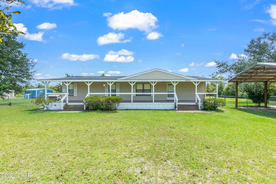 BACK ON THE MARKET DUE TO NO FAULT OF THE SELLERS. *GREAT LOCATION AND A BEAUTIFUL LOT**  Pride in ownership shows in every area of this home, as you drive up you will immediately notice the large covered front porch, a perfect place to enjoy your morning coffee. This 3 bedroom, 2 bath, split floor plan home has a large living room and spacious dining room, lot's of built in's and so much more.  Kitchen is open to the living room, has nice appliances and a tile back splash, and over looks the back yard allowing for natural lighting.  Master bath has been remodeled offering with a beautiful tile walk in shower with glass doors.  Property is .831 acre, fenced yard,10x16  yard building, ALL POLYBUTYLNE PIPING WAS JUST REPLACED AND HOME IS UNDER A TERMITE BOND. septic 5 years old, large aluminum awning on the back porch, even offers two wells, the second is a hand pump which is great in case of a loss of electricity.  Homes in this condition just don't come available often call for your private showing today.  All ages, sizes are approximate measure if important.