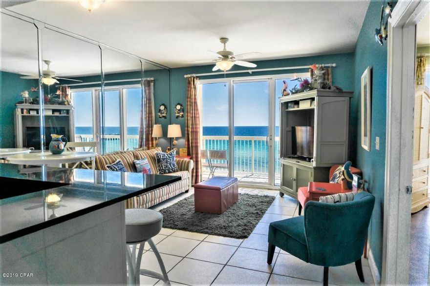 **LOW FLOOR | GULF FRONT MASTER** Decorated in a cute beach theme, this 1BR/1.5BA features a gulf-front master bedroom and is offered fully-furnished and ready to rent. There are only 44 of this floor-plan in Calypso and they have traditionally been great rental units. Call today to schedule an appointment to view.