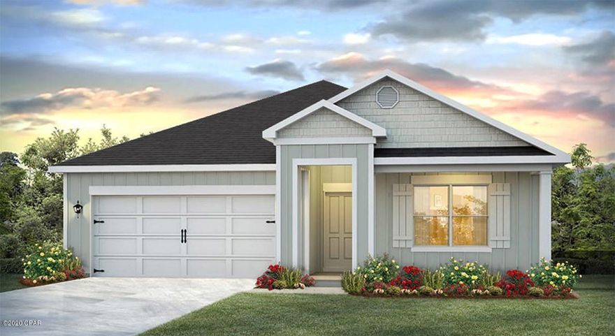 Welcome to Brighton Oaks located off Hwy 231 North of Panama City. This Cali plan is complete Standard features of this home

include: Vinyl sheet flooring throughout the common areas, durable laminate counter tops and beautiful cabinetry in light and bright tones in kitchen and

bathrooms, Nickel hardware on interior doors, carpet in the bedrooms. Also included is a standard Smart Home package with Qolsys touch panel, an Echo Dot

device and KwikSet Keyless entry. This floor plan has a open kitchen with island to a living and dining area. Two bedrooms are just off the foyer and have a

shared bath. There is a 4th bedroom just off the garage and laundry room. The master suite has a large bath with separate shower garden tub and walk-in cl Pictures, photographs, floor plans, elevations, features, colors and sizes are approximate for illustration purposes only and will vary from the homes as built. Home and community information including pricing, included features, terms, availability and amenities are subject to change and prior sale at any time without notice or obligation. For Move-In/Completion Estimates: Ready dates are estimates only. Timing of completion of construction and buyer move-in are subject to contingencies contained in home purchase agreement and governing jurisdictions issuance of a certificate of occupancy, and may change due to forces majeures and other delays or disruptions outside the reasonable control of D.R. Horton, Inc.