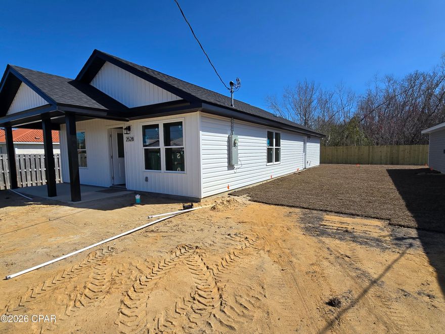 New 3 bdrm 2 bath home with LVP and cathedral ceilings in the living area.  Nice kitchen with granite breakfast bar.  Lovely starter home with two bathrooms and a partially fenced yard.  It is just off Hwy 231 with great access to shopping and places of interest.  Just 1.2 miles to 23rd Street for all your shopping needs. Large living dining area provides space for the family to gather.