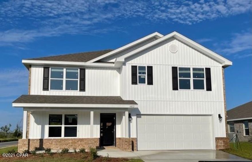 The Hayden is a 5 bed, 3 bath floorplan located in Titus Park. Interior features include vinyl flooring throughout the entire home with plush carpet in all bedrooms, hallways, and stairs. Durable laminate counter tops with over-mount sinks and beautiful cabinetry in light and bright tones in the kitchen and bathrooms. The kitchen is open and spacious to the living and dining area. Two bedrooms are just off the foyer and have a shared bath. Bedroom 1 is situated at the back of the home including a bath with a garden tub, separate shower, dual vanity sinks and large walk in closet. Titus Park is surrounded by a multitude of shopping centers, restaurants, and is only minutes from the North Bay and Saint Andrew's Beaches. This home comes standard with a Smart Home Technology package which includes a KwikSet keyless entry, Skybell doorbell, automated front porch lighting, an Echo Dot device, and Quolsys touch panel which can be integrated to control your lighting, thermostat, front door and so much more.

This home is being constructed with the Zip Sheathing system, providing greater protection than a traditional housewrap from damages due to wind, rain, and extreme weather. A builder 10-year structural warranty is also included.

Pictures may be of similar, but not necessarily of subject property, including exterior and interior colors.