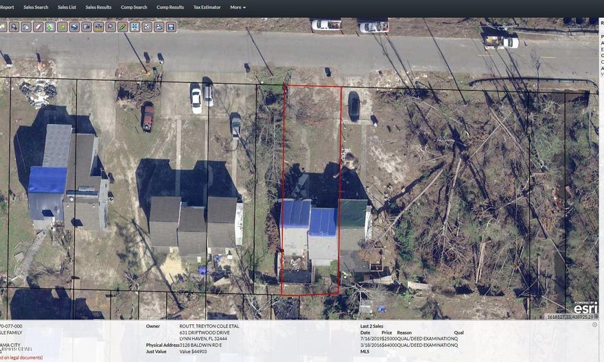 Townhouse that has been damaged by storm.