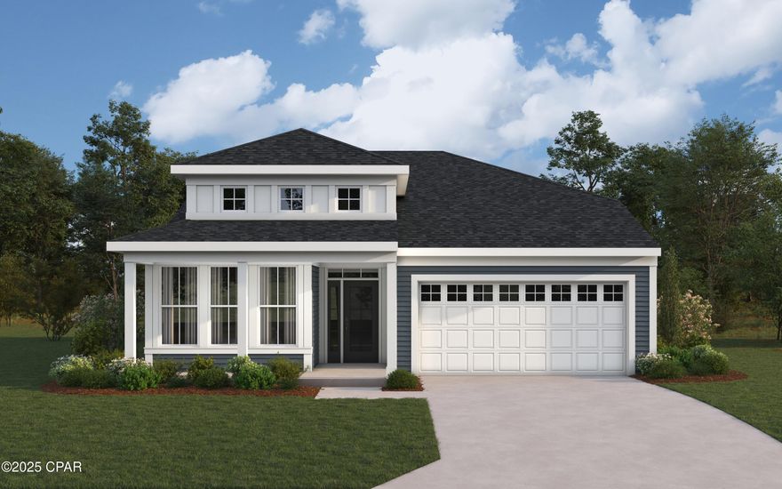 Stylish new Amelia floorplan by Fischer Homes in beautiful Salt Grass at Wards Creek featuring a welcoming covered front porch. Once inside you'll fall in love with the 9 ft ceilings and wide open concept design with an island kitchen with stainless steel appliances, durable quartz counters, large walk-in pantry and walk-out morning room to the patio and all open to the spacious family room.  The primary suite is located in the back of this home and includes an en suite with private, attached bath and large walk-in closet with laundry room access. Two additional bedrooms and a centrally located hall bathroom. Attached two car garage.