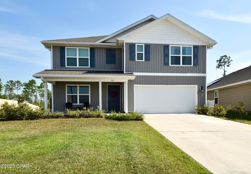 BACK ON THE MARKET - financing fell through.  Welcome to this beautiful spacious 5 bed 3 bath home on a large lot in the premier subdivision of Fanning Bayou.  Enjoy the gorgeous resort-style pool, Pavilion with grill area, and playground of this quiet neighborhood. You'll love this 2019 built two-story Hayden floor plan with 2568 sqft offering you plenty of space.  When entering the home you are covered by a front porch.  A nice size room located just off the foyer is a great formal dining room or office. The kitchen is open to the breakfast/dining area and living room and has a center island, large corner walk-in pantry, an abundance of cabinets and counter space, and the appliances include a fridge with ice maker, stove, dishwasher, and microwave. The breakfast/dining area off the kitchen leads to a large partially covered back patio.  The huge fenced backyard backs up to a wooded area, providing more privacy. One bedroom is on the first floor towards the back of the home with a bathroom next to it, making it ideal for your guests/visitors. On the second floor is the large master bedroom, a spacious ensuite with a shower, soaking tub, double vanities, walk-in closet, and a private water closet. Three additional bedrooms, a den/bonus room, a third bathroom with double vanities, and the laundry room are also on the second floor. This home has blinds throughout, a key pad entry on front door, camera door bell, and smart LCD wall control panel.  Home features a new roof, garage doors, siding and gutters (to be completed in the coming weeks).  All measurements approximate; verify if important.