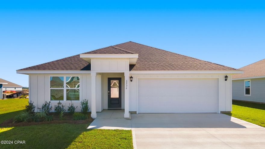 Discover the ideal blend of comfort and convenience at 6536 Lazar Lane, nestled in the heart of Liberty Phase IV, Panama City, FL.  This home is under construction and features 1,799 square feet of thoughtfully designed living space. 

Step into a world of modern elegance with 4 generously sized bedrooms and 2 pristine bathrooms, perfect for relaxation after a busy day. The heart of the home is the expansive open concept living and dining area, seamlessly connected to a kitchen adorned with sleek granite countertops, beautiful white cabinetry, durable LVP flooring, and a chic stainless-steel appliance package, including a smooth top stove, microwave, and dishwasher.

Each bedroom features the comfort of plush carpeting. Appreciate the convenience of a Smart Home technology package, featuring keyless entry and an intuitive control panel for your thermostat, lighting, and security systems.

This home has a covered entry surrounded by a beautifully landscaped front flower bed, and a manicured sodded yard. Located within walking distance of the amazing Liberty amenity center, this homesite is situated on an exterior lot with no neighboring homes behind. 

Residents of Liberty Phase IV enjoy exclusive access to a 7,500 square foot amenity center, complete with a vast pool, a children's splash pad, a playground for endless fun, and a well-equipped fitness center. 

Situated off Star Avenue, Liberty is a stone's throw away from downtown Panama City's vibrant scene and the esteemed Tyndall Air Force Base, making it an exceptional choice for military personnel.