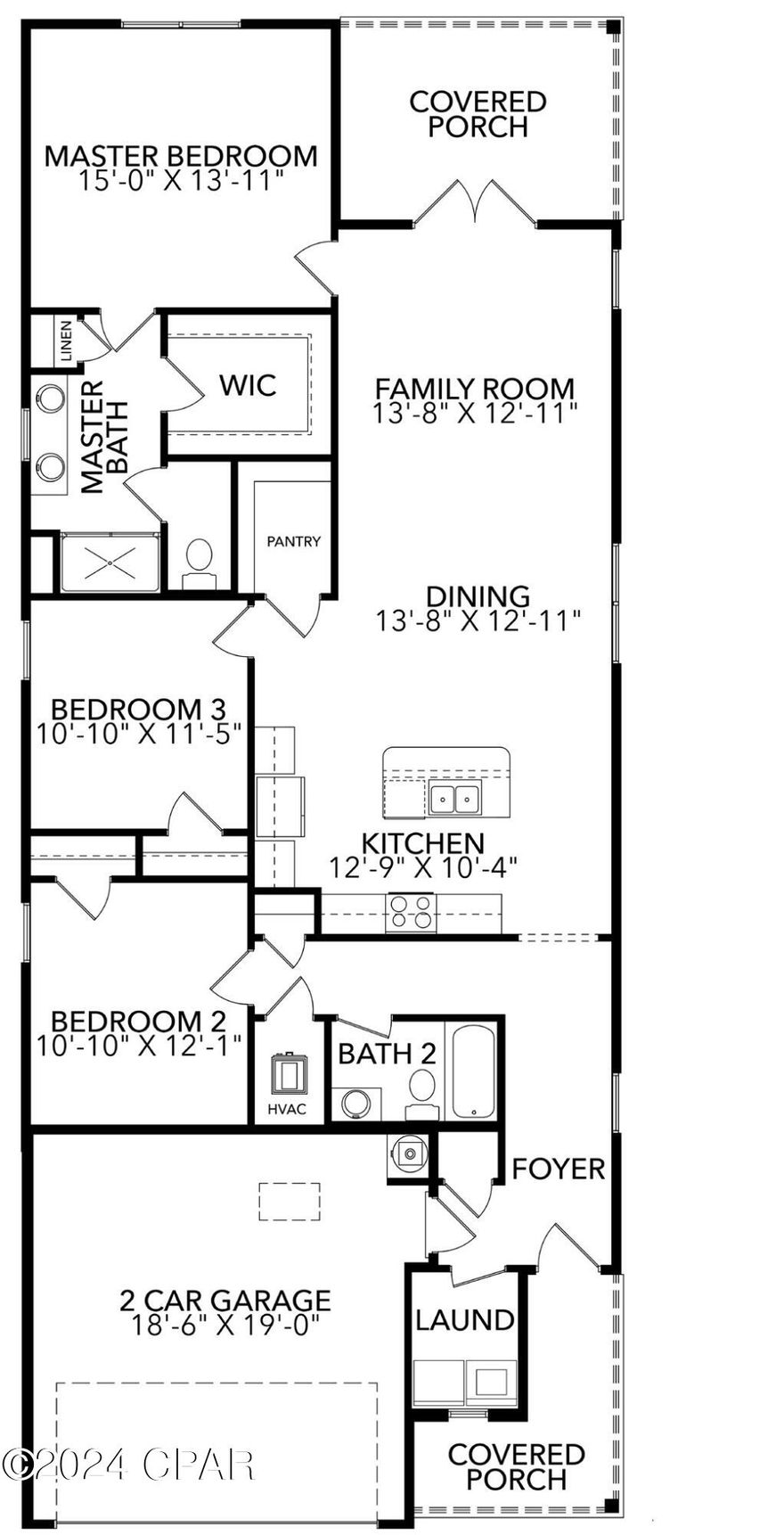 Welcome to the Jemison located at Titus Park in Panama City, Florida. The Jemison is a comfortable, spacious floor plan that is a great addition to our beautiful homes at Titus Park.

The Jemison is a 3-bedroom, 2-bathroom home that has 1637 square feet and has an open floor plan that makes you feel right at home. As you walk up to the home, you will notice the covered front porch next to the two-car garage. This space is perfect for a small patio furniture set to sit and enjoy your evenings while watching the sunsets in Panama City.

When you walk inside, you will see the laundry room to the side and the front hallway leading to the front bedroom and bathroom. Then into the open kitchen and living room where you have plenty of space for enjoying your family time or having friends over. The second bedroom is located to the side and the primary bedroom is located right next to the backdoor that leads you to the covered back porch area.

Both the kitchen and bathrooms include durable granite counter tops and elegant white cabinetry. The EVP flooring extends throughout the home and soft carpet in the bedrooms. Like all homes in Titus Park, the Jemison is equipped with Smart Home technology and stainless-steel appliances, including a smooth top range, microwave, and dishwasher.

 Our Titus Park community features underground utilities making it less susceptible to damage from severe weather leading to fewer outages and more reliable service. Residents of Titus Park can enjoy exclusive access to the newly built amenity center with a pool, BBQ pits and lounge chairs!

The Jemison is a great choice for you and your family if you're looking for a home in Panama City, Florida. To schedule a tour of this home, stop by our model home or schedule a tour online today!