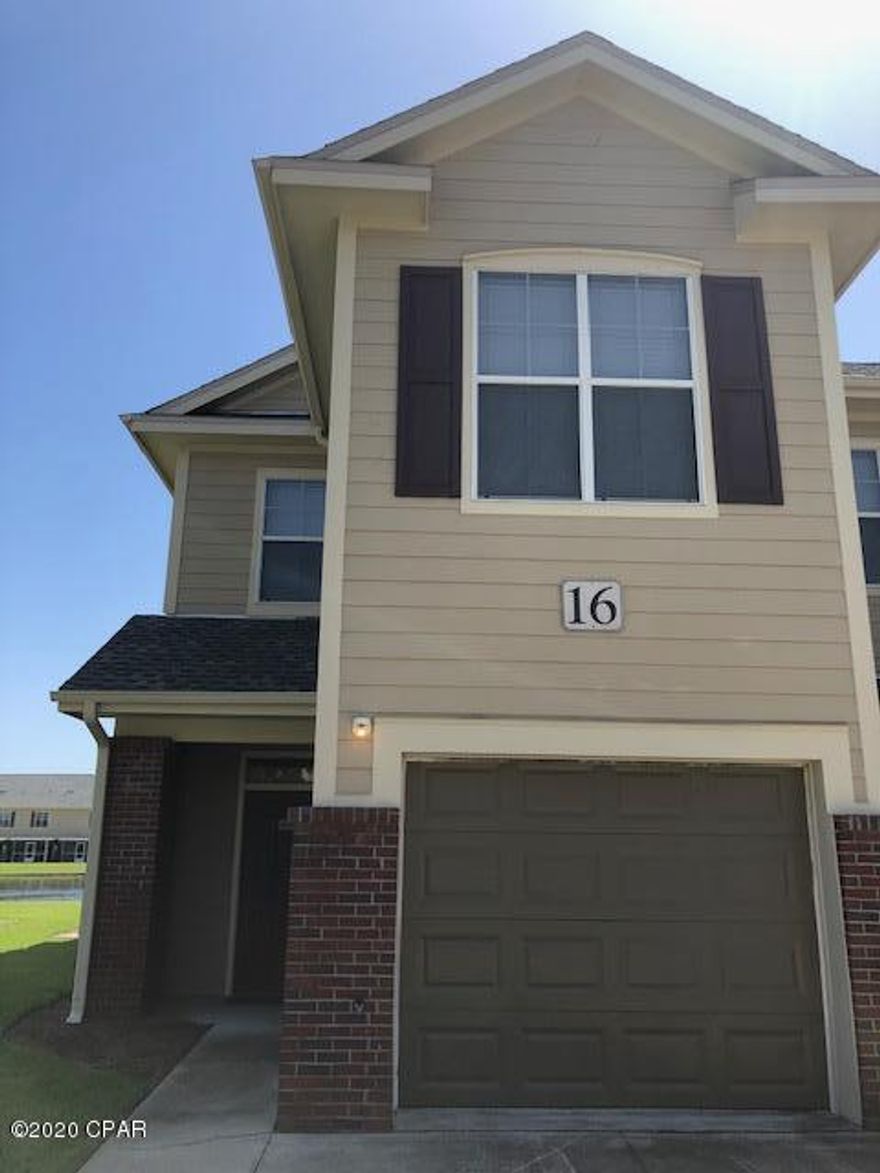 3 bedroom 2.5 bath end unit townhouse located in gated community. Over 1600 square feet with a one car garage. Kitchen has granite counter tops, refrigerator, stove/oven, microwave, dishwasher and washer and dryer. Unit is newly painted, has vinyl plank flooring, and new blinds. The screened in patio faces the pond and community pool. HOA fees are paid by owner.