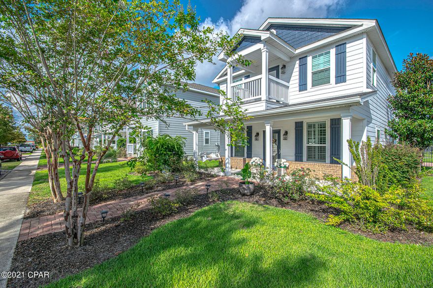 ''CURRENTLY UNDER CONTRACT, SELLER ACCEPTING BACKUP OFFERS'' This beautifully designed home with welcoming open floor plan in Magnolia Bay Club awaits you!  Nestled on a quiet corner lot in this desirable walkable gated community, the generously proportioned interior flows effortlessly from living area to the designer appointed gourmet kitchen.  Don't miss the custom ceiling height cabinetry with built-in organizers, granite, stainless steel appliances, beverage cooler and walk-in pantry. Second floor features two sizeable bedrooms, bath, and laundry room with generous closet space. The over-sized master suite leads to a balcony with a peek-a-boo view of the bay and contains a walk-in closet and en-suite with soaking tub, designer tile and shower. The fenced in back yard has an expansive area of pavers for your outdoor entertaining. Features include smart home upgrades with the Ring Doorbell and Nest Thermostat; Surround Sound System in living area; Luxury Vinyl Plank Flooring throughout first level. Beautifully landscaped, your lawn care is provided by the HOA Association. Detached 2 car garage has alley access.  The pristine waters of St. Andrews Bay are just steps from your porch.  Magnolia Bay offers amenities to include a heated tropical pool that overlooks the bay, fishing pier, barbecue area, storage for paddle boards and kayaks and to say the clubhouse and the fitness center is amazing would be an understatement! Your favorite restaurants, shopping and the endless activity of Florida's famous sugar white beaches are just minutes away. If you are looking for a beautiful home with all the upgrades in a fabulous family-oriented neighborhood with a waterfront lifestyle, look no further... you've found it!