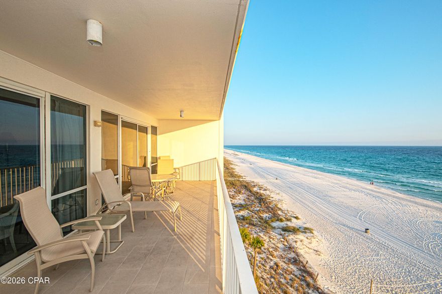 Are you looking for a 1744 sq ft. condo with a 1 Car Garage......HERE IT IS!!! Experience coastal luxury in this stunning 3-bedroom, 3-bath gulf-front condo located on the 5th floor of the highly sought-after Princess Condo. This spacious and open floor plan is designed for both comfort and breathtaking views, featuring an updated kitchen that flows seamlessly into the living and dining areas.  Step into the expansive family room with sliders that lead to a large private balcony--perfect for enjoying panoramic Gulf views and unforgettable sunsets. The waterfront master suite offers its own direct balcony access, creating a true retreat with the soothing sounds of the waves just steps away.  A rare and highly desirable feature, this unit includes a private 1-car garage, providing added convenience and value. Close to restaurants, shopping, St Andrew Park and much more.  Whether you're looking for a primary residence, second home, or investment property, this exceptional condo delivers the ultimate beachfront lifestyle.