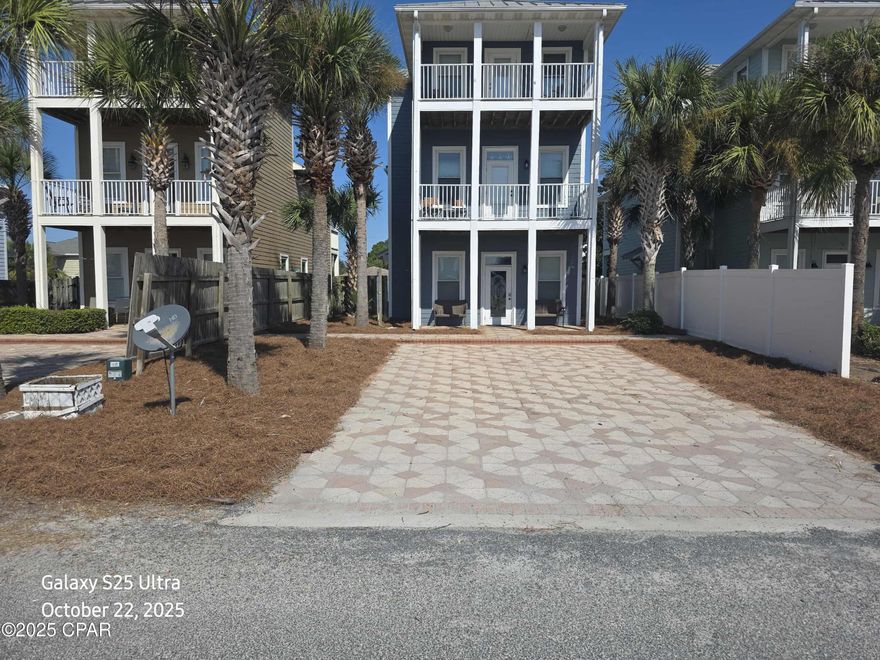 CURRENTLY UNDER CONTRACT, SELLER WILL CONSIDER BACKUP OFFERS.  Welcome to 6728 Beach Dr, the vacation home that you have been searching for.   This 4 bedroom, 3 full bath, 2 half bath home is the perfect place for a vacation rental cash machine, second home, vacation getaway or your primary residence. Located just a short walk to the world's most beautiful beaches and with views of the beach, the location is perfect.  The three stories consist of the master bedroom, living room and kitchen on the first floor, 2 bedroms on the second floor and a bedroom on the top floor that could be used for a great entertainment room.  The home comes furnished and rental ready with new flooring in many of the rooms and nice furniture throughout.  An inground pool is very private in the fenced in back yard.  There is NO HOA and being on the east end of Thomas Drive the beaches are not as crowded and all of the best shopping and restaurants are close by.  It is time to stop what you are doing and look at this home.
