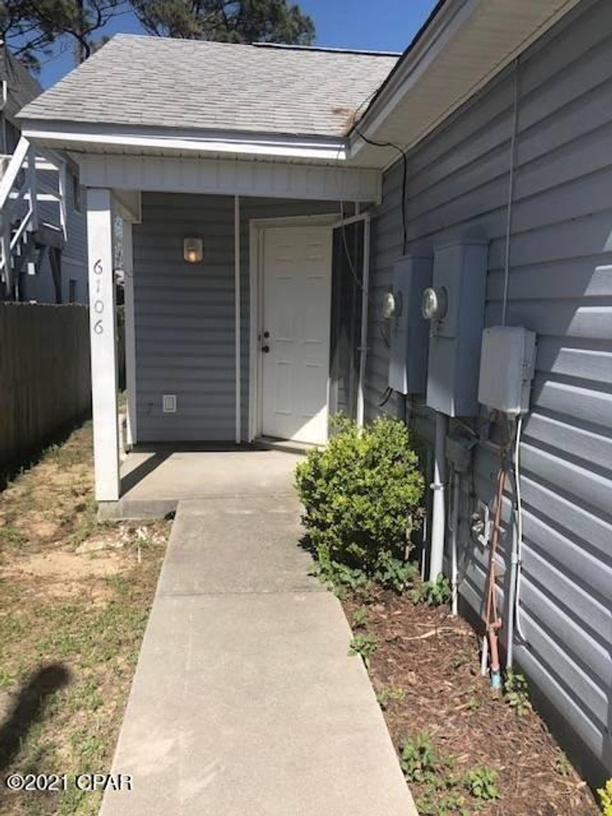 This 2BR 2 Bath is located just off Thomas Dr and close to Navy Base, shopping area, and the beach. Two blocks to Grand Lagoon and boat ramps. Ceramic tile in living, kitchen and baths, Both bedrooms will have laminate wood flooring. Partially fenced yard. Central Heat and Air, all Electric.