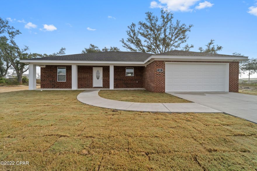 *** UNDER CONTRACT, SELLER WILL CONSIDER BACK UP OFFERS ***
NEW CONSTRUCTION!! Come see this beautiful 3 Bedroom, 2 Bathroom home close to everything! The open concept, split bedroom floor plan offers ample space to live and entertain. Home sites are close to Tyndall Airforce Base as well as multiple boat ramps with access to East Bay. Quality built by a LOCAL contractor, energy efficient and ready for you to make it your own. The kitchen features stainless steel appliances and plenty of cabinet and counter space. There is LVP throughout the home and tile in the bathrooms. The master bedroom has two separate closets and the master bathroom features a beautiful walk in shower as well as a double vanity. Call a Realtor today to schedule your private showing. 221, and 227 Berthe are also available with this floor plan (to be built in 2023.) Call a REA LTOR today to schedule a private home tour. If important, please verify all information.