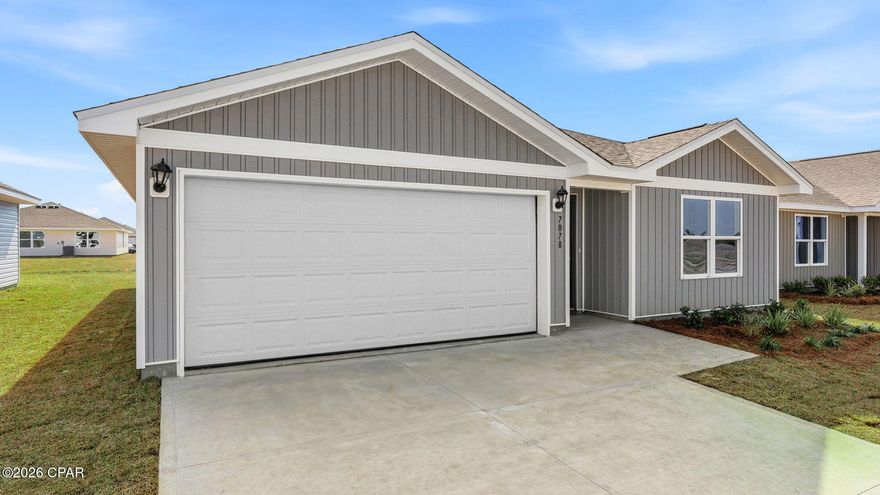 Welcome to the Freeport, a new home floor plan at Liberty in Panama City, Florida. The Freeport is a one-story home with a double garage designed with space for the family in mind and affordability. On the outside of your home, you will see durable vinyl siding, a spacious two-car garage with an opener and a fully sodded yard to the property lines. This home comes equipped with dimensional shingles with a limited lifetime warranty, electronic deadbolts on all exterior doors, weatherproof outlets, and hose bibs. Sidewalks line the neighborhood streets for you to enjoy the beautiful Florida weather at Liberty.

As you enter this 4 bedroom, 2 bath home, you will see 1,458 square feet of spacious, comfortable living. Inside you will see 8' ceilings throughout, engineered vinyl plank flooring throughout the home and carpet in the bedrooms. Granite countertops, white cabinetry and a spacious open living room and kitchen make this home perfect for having guests over. The kitchen has a center island that is perfect for serving kids or guests, a nice size pantry and the stainless-steel appliances include smooth top range, microwave, and dishwasher. Located right next to the dining area, this makes serving meals with ease.

The primary bedroom has a spacious bathroom and features a double vanity with granite countertops. A walk-in closet with ventilated shelving is also located in the bathroom, giving you more room in the primary bedroom. The guest bathroom features a single vanity with granite countertops and a shower.

Sidewalks line the neighborhood streets for you to enjoy the beautiful Florida weather. Our Liberty community features underground utilities making it less susceptible to damage from severe weather leading to fewer outages and more reliable service. Residents of Liberty can enjoy exclusive access to two amenity centers, complete with two pools, a children's splash pad, two playgrounds for endless fun, a well-equipped fitness center, two pickleball courts and a basketball court to name a few things. Embrace the lifestyle you deserve where every detail is curated for your ultimate enjoyment. Come and see why the Aldridge is the perfect new home for you. Contact us today to find your home at Liberty!

Come and see why the Freeport is the perfect new home for you. Contact us today to find your home at Liberty!