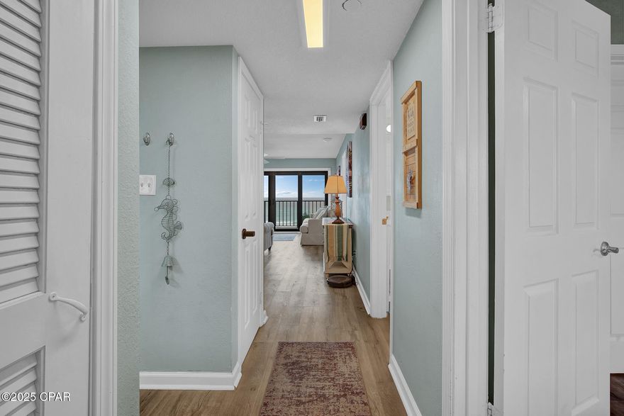 Beautiful 3-bed, 3-bath Gulf-front condo on the 5th floor with an expansive balcony overlooking the shoreline. This fully furnished unit features two master suites—each with its own private bath, and one with a separate entrance for added convenience. All bedrooms include en-suite bathrooms, offering excellent privacy. The kitchen has granite countertops, and the bathrooms have been tastefully updated. The unit also includes two private storage closets.

Enjoy true beachfront living with quick access to nearby shopping, dining, activities, St. Andrews State Park, and Pier Park—an expansive outdoor lifestyle center offering a wide variety of shopping, dining, and entertainment options. A perfect blend of comfort, convenience, and stunning Gulf views.