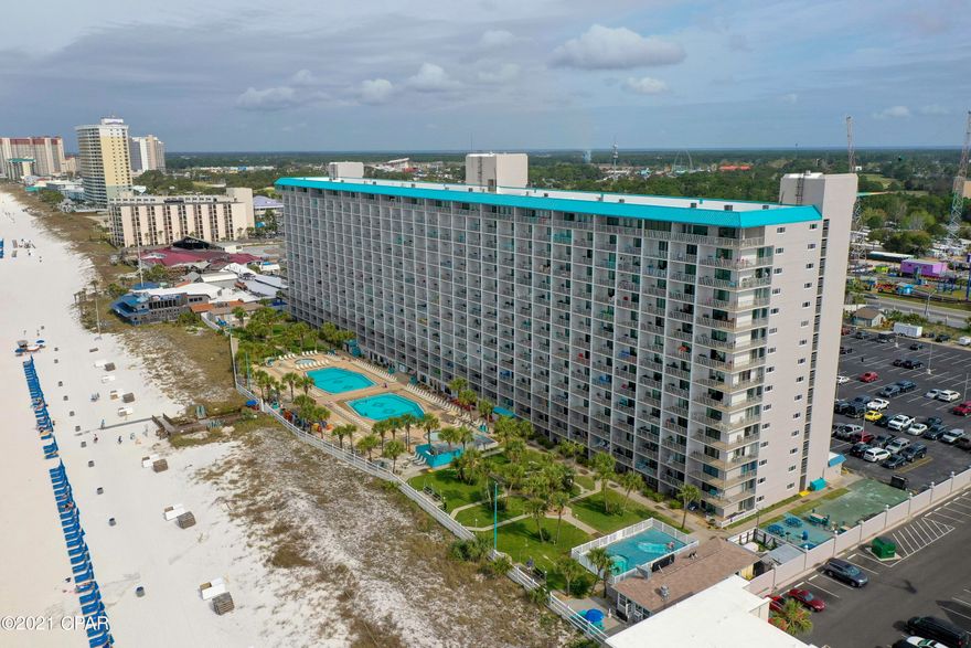 Beautiful Gulf views at The Summit.  This 1 bedroom 1.5 bathroom plus bunks unit sleeps six.  Located on the 5th floor it offers a great location for pool watching.  The amenities include 24 hour gated security, two pools (one is heated), two hot tubs, tennis courts, basketball court, Tiki Bar for cocktails, Bikini Bob's Grill, wheelchair access to the beach, beach chair service, grills and a gym with exercise equipment, locker room and indoor hot tub that is under renovation.  Renovations to the building include new roof, new exterior paint and new cable/internet.  The unit is rental ready with wood flooring in the main living area, new AC in 2020, updated kitchen with tile backsplash, and washer/dryer in unit.  Low HOA's of $1,398 per quarter cover everything except electricity.  Each unit has access to two parking spaces (non reserved) and there is overflow parking as well.  Gross rental income for the past few years has been 2018 $25,644  2019 $31,857  2020 $24,396.  This unit was not rented in the winters and was blocked off for many days during the year for owner and friends/family use.  The potential is upwards $35,000+ per year if utilized fully for rental. The rental management company owns the current bedding and towels. No pets for owners or guests are allowed on the property.  Building Maintenance is provided onsite for any repairs needed in your unit for $25/hour which is very convenient.  The Summit is within walking distance of many restaurants, attractions (Go Karts, miniature golf, Slingshot, Wonderworks, Ripleys Believe It Or Not), a golf course and shopping.  Put this one on your list to see today!
