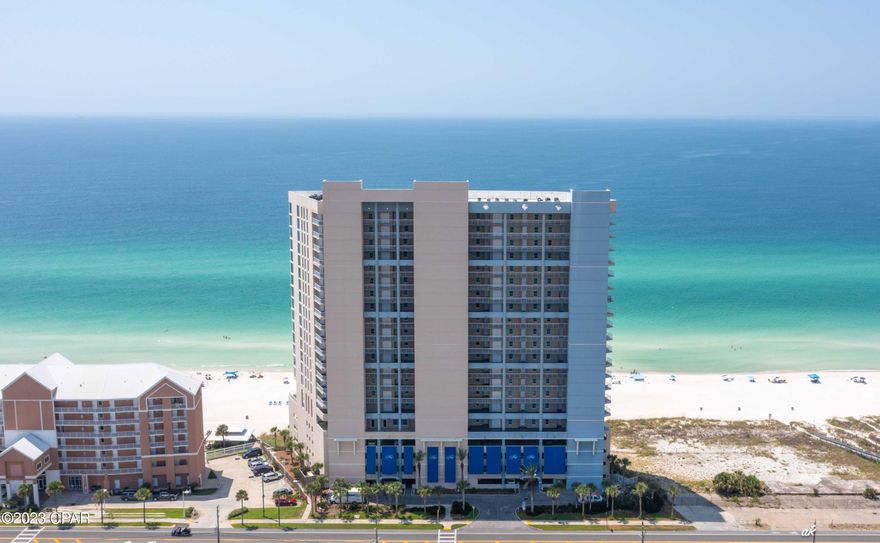 Welcome to Palazzo, where coastal luxury meets Gulf front living! This exquisite condo offers a tranquil retreat with breathtaking views and an array of upscale amenities.
Nestled on the pristine shores of the Gulf, this charming 1-bedroom / 2-bath condo with bunk room, comfortably accommodating up to 6 guests. The thoughtfully designed layout ensures everyone has their own space while maintaining an open and airy atmosphere. Bonus- New HVAC in Sept 2023!
Convenience is at your fingertips with covered Gulf side parking, allowing you to effortlessly unload and settle into your vacation haven. As you step inside, you'll be greeted by 9 ft. ceilings, crown molding. The well-appointed kitchen features granite countertops, stainless appliances and modern backsplash perfectly complement the space, while the durable LVP flooring throughout offers style and functionality. Attention to detail is evident in every corner at Palazzo. Non-rental, pristine condition, move in ready and fully furnished, the ultimate turn-key investment!
The living area flows into the Gulf-front balcony, where you'll be captivated by the endless turquoise waters. Imagine unwinding here with a morning coffee or toasting to spectacular sunsets!
Palazzo takes relaxation to new heights with an elevated Gulf side pool accompanied by a soothing hot tub. The sight and sound of two Gulf-front waterfalls create a serene ambiance, making it the ideal spot to unwind.
For those who need to mix business with pleasure, a conference room is at your disposal. Whether you're attending virtual meetings or need a quiet workspace, Palazzo has you covered.
In addition to its luxurious features, this condo comes with the added advantage of being a non-rental unit. The pristine interior and finishes reflect the care and attention of an owner who has cared for this space.
As a bonus, residents have access to a fitness facility and a meeting room, ensuring your wellness and connectivity needs are fully met.
Location is paramount, and Palazzo delivers. Situated in the coveted West End, you're ideally positioned near Pier Park, a hub of entertainment, dining, and shopping. Explore the diverse culinary scene or take a short drive to the renowned 30A area, known for its charming beach communities and coastal culture.
So, pack your flip flops and sunscreen and embark on a journey of relaxation and rejuvenation. Palazzo invites you to experience the allure of sugar-white sands, emerald-green waters, and unforgettable sunsets. Don't miss the chance to make this Gulf-front gem your own—schedule your visit today and indulge in the ultimate beachfront lifestyle!