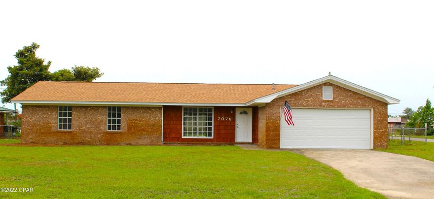 Great opportunity to own this 3-bedroom 2 bath all brick home sitting on a large corner lot located in Callaway Shores, close to Tyndall AFB, Eastern Ship Building, Byrd Pipe, and the colleges. The home has a newer roof, newer A/C, new sheetrock repairs, new interior and exterior paint, new lighting and fans, new vanities, and tile floors throughout, Newer appliances. This home offers separate dining, living, and family rooms. Three large bedrooms, large laundry room. The master suite has his and her closets, large vanity, and a tub/shower combo.  The backyard is fenced and has a large, covered porch with extra decking for grilling out. verify all measurements if important.