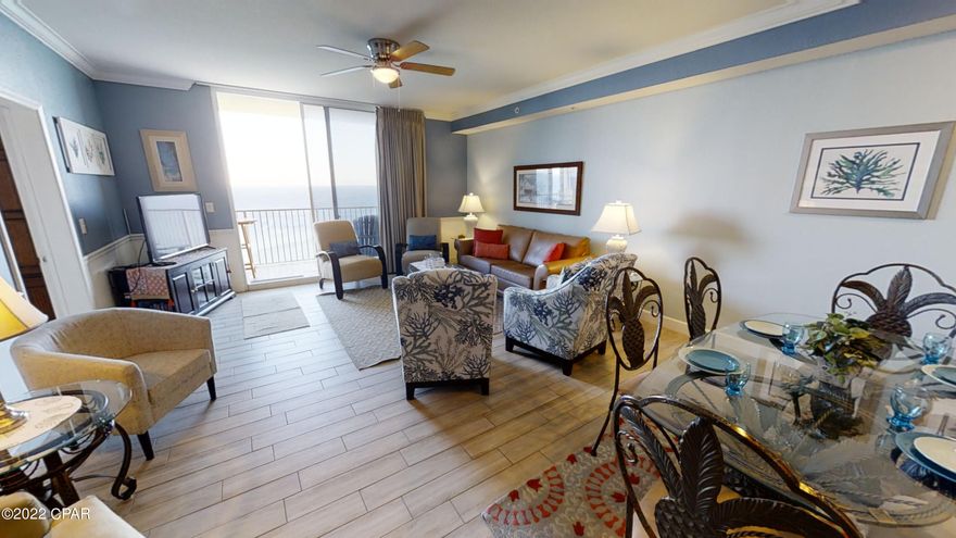 This large 1,593 square foot 2 bed, 2 bath A unit in Tidewater has been completely upgraded and is ready to produce income. Unit 1405 has wood look tile throughout the  living room and bedrooms. The master shower has been completely remodeled with tile, river rocks on the floor, and heavy duty frameless glass door. The toilet room has a stylish sliding door for privacy and there is a garden style tub and his and hers vanity. The kitchen has new stainless refrigerator, new stainless dishwasher,  new stainless stove/oven. The Tidewater A unit has a large granite breakfast bar for seating as well as large dining area and huge living space. The guest bedroom is very large as well and has two full size beds. This unit also has a new A/C unit and new water heater. Tidewater sits directly on the beautiful quartz sands of the Gulf of Mexico, so you relax on the beach and swim in the emerald waters. Tidewater offers all kinds of amenities including 3 swimming pools, one sunrise pool, one sunset pool, and one indoor pool. Tidewater also boasts a large fitness center, sauna, hot tubs, and movie theatre. Located just 3/4 of a mile to Pier Park, there is plenty of entertainment, shopping and restaurants close by.