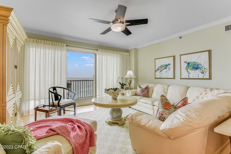 'CURRENTLY UNDER CONTRACT, SELLER WILL CONSIDER BACKUP OFFERS' Summerwinds is a fabulous non-rental Gulf front condo complex with only 72 units, two towers with 36 units per tower and only 3 units per floor. Summerwinds is also a gated community, offering privacy and being a great place for your primary residence or to use as a second home This gated community is beautifully landscaped and one of the most meticulously kept complexes in Panama City Beach Florida. This 3-bedroom 3-bathroom unit ( with TWO of the THREE Bedrooms  being Gulf Front) and a closet large enough to be another room. This unit has 2106 square feet of living space. Includes a private enclosed garage space too!  This is the condo and condo complex to see for its beauty of the beach. Amenities include gated entry, gulf front exercise room, owner club house gulf front, 2 pools (one Heated).  . When you're looking for the best, Summerwinds should be on the top of your list. Best of All NO RENTERS