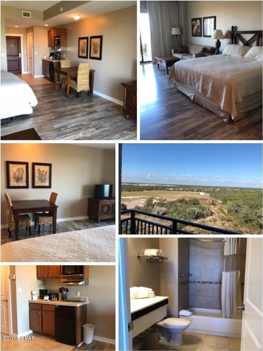 RENOVATIONS JUST COMPLETED, NEW FLOORING & PAINT! Great revenue potential in Origin at Seahaven.  Studios offer the best return on investment.  This unit features a private balcony, a kitchenette with cooktop, fridge, microwave and sink, beautifully tiled bath with shower, king size bed plus a sleeper sofa to sleep 4. Ideally located across from the beach with easy access. Located just a mile east of Pier Park, the area's most popular shopping, dining and entertainment center.