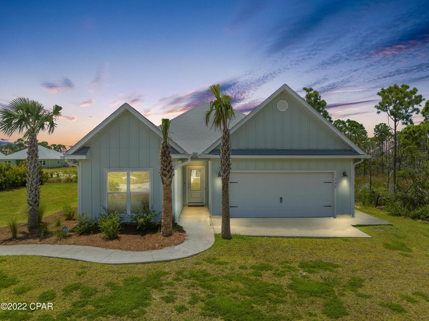 The coastal Beach community, located along the shores of beautiful St. Joseph Bay, is designed with healthy living in mind. Residents can enjoy the fresh air on nature trails, boardwalks and cart paths or get a workout in at the state-of-the-art fitness center. Homes are raised slightly to take full advantage of the Bay breezes. The Kennedy floorplan is a fully Insulated 4 bed, 3 bath including Mother-in-law Suite with full kitchen, separate entrance, own heating and cooling unit and a solid core door for privacy.

Granite countertops and Luxury Vinyl Plank Flooring throughout the home except for in the bedrooms and bedroom closets. 

Appliances include Fridge, Washer, dryer, microwave, dishwasher and Range in the main section of the home. Appliances include Fridge, Stackable Washer & Dryer, microwave, dishwasher and Range in the mother in law suite.

Home is just steps to the Village Center!

Images, descriptions, SF and room sizes are approximate.