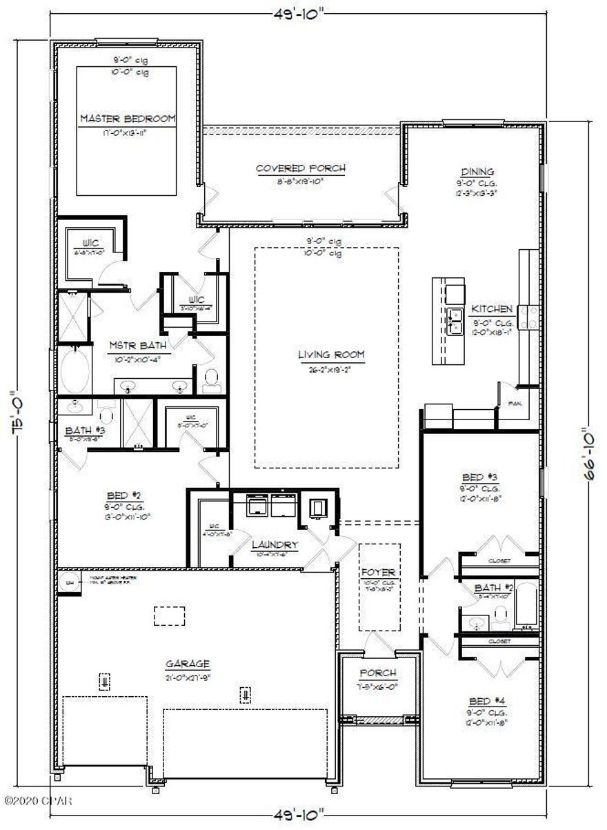 The Hawthorne is a one story, four bedroom, three bathroom, three car garage floorplan. This gorgeous home has a large laundry room with a huge

storage closet just off of the garage of the home. Three guest bedrooms are towards the front of the home as well as two guest bathrooms. Large living space is

open to the kitchen and dining area. The kitchen has granite countertops & Whirlpool stainless steel appliances. The main first bedroom is towards the back of

the home and has an exterior door connecting the large covered porch. TWO walk-in closets are perfectly sized for anyone's wardrobe & the connected bath has

a free-standing tub, shower, water closet, and dual vanity sinks Call model office at 850-775-2027 Open Monday - Saturday 10 AM - 6 PM Sunday 1 PM to 6PM.
