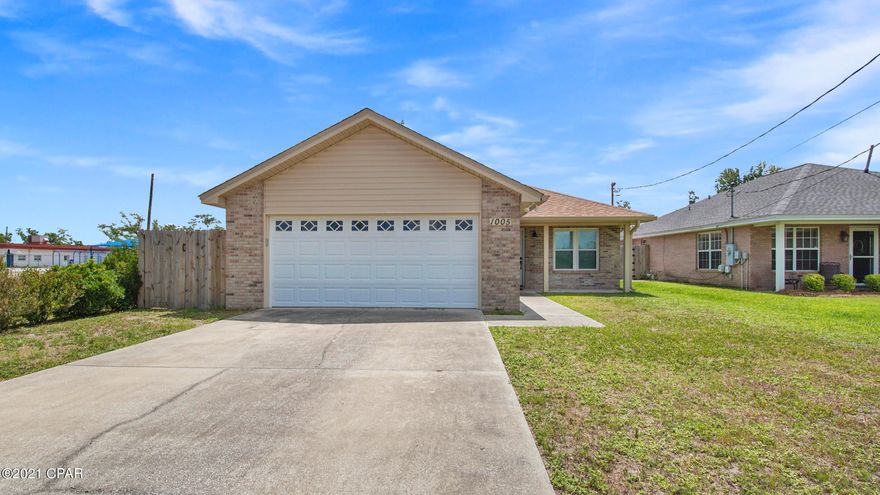 Like new brick home in Lynn Haven.  This is a must see move in ready home featuring a new roof in 2019,  new LVP flooring in 2020,  2019 stainless steel appliances, 2021 windows, new fiberglass exterior doors, new vanity tops, toilets and fixtures in bathrooms, new privacy fence, AC in 2018 and inside of home has freshly painted walls and trim.  You won't have to worry about opening/closing the garage door when the power is out with the 2020 smart garage door opener with battery back up.  Plus there's a 10x12 shed in the backyard. Plywood panels in shed to cover windows during storms. Home is conveniently located close to schools, shopping, Tyndall AFB and the bay.  Don't miss the opportunity to own this home. Buyer to verify room measurements if important to them.