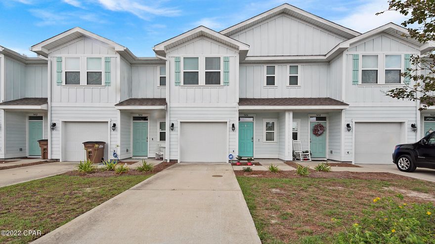 Available the first week of May! Fully furnished townhome w/gorgeous community pool! Come enjoy the maintenance free lifestyle of Hathaway Townhomes w/yard & trash service provided! As you walk in you'll love the luxury vinyl plank flooring & overall spaciousness of the home. Downstairs features a large kitchen w/granite counter tops & stainless steel appliances, enormous living room w/ dining area & a half bath. Upstairs you'll find an extra large master suite w/inviting bathroom featuring double sinks, walk-in shower & linen storage. The other side of the upstairs boasts a laundry room w/full size washer and dryer, spacious full bathroom & two bedrooms that have nice size closets. This townhome is minutes to the beach, Pier Park, restaurants, & more!